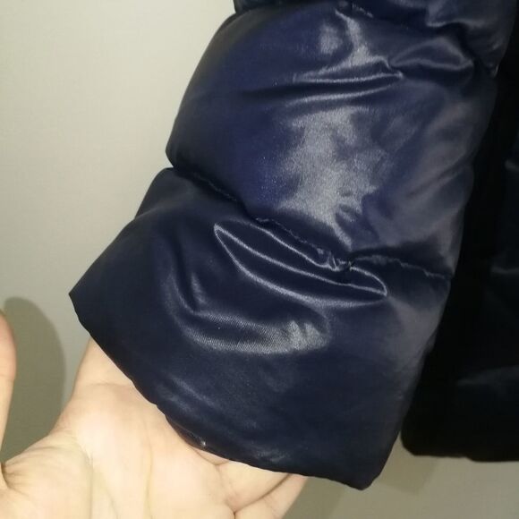 KENSIE Dark Blue Down Large Faux Fur Hooded Puffer Winter Coat Size Medium - Picture 7 of 15